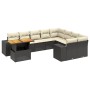 Set de sofás de jardín 10 pzas cojines ratán sintético negro by , Garden sets - Ref: Foro24-3272799, Price: 599,30 €, Discoun...