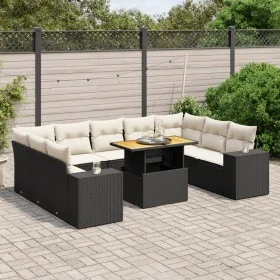 Set de sofás de jardín 10 pzas cojines ratán sintético negro by , Garden sets - Ref: Foro24-3272778, Price: 642,18 €, Discoun...