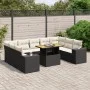Set de sofás de jardín 10 pzas cojines ratán sintético negro by , Garden sets - Ref: Foro24-3272778, Price: 642,18 €, Discoun...