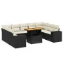 Gartensofa-Set, 10-teilig, mit schwarzen Kissen und synthetischem Rattan. von , Gartensets - Ref: Foro24-3272778, Preis: 642,...