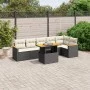Set de comedor de jardín 7 pzas y cojines ratán sintético negro by , Garden sets - Ref: Foro24-3273086, Price: 452,52 €, Disc...