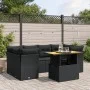 Set de comedor de jardín 7 pzas y cojines ratán sintético negro by , Garden sets - Ref: Foro24-3270684, Price: 489,78 €, Disc...