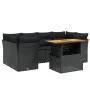 Set de comedor de jardín 7 pzas y cojines ratán sintético negro by , Garden sets - Ref: Foro24-3270684, Price: 489,78 €, Disc...