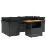Set de comedor de jardín 7 pzas y cojines ratán sintético negro by , Garden sets - Ref: Foro24-3270684, Price: 480,24 €, Disc...