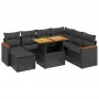 Set de sofás de jardín 8 piezas y cojines ratán sintético negro by , Garden sets - Ref: Foro24-3276051, Price: 537,54 €, Disc...