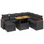 Set de sofás de jardín 8 piezas y cojines ratán sintético negro by , Garden sets - Ref: Foro24-3276051, Price: 534,84 €, Disc...