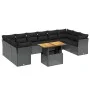 Set de sofás de jardín 11 pzas y cojines ratán sintético negro by , Garden sets - Ref: Foro24-3271020, Price: 744,03 €, Disco...