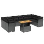 Set de sofás de jardín 11 pzas y cojines ratán sintético negro by , Garden sets - Ref: Foro24-3271020, Price: 726,28 €, Disco...