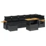 8-teiliges Gartensofa-Set und Kissen aus schwarzem Kunststoff-Rattan. von , Gartensets - Ref: Foro24-3273624, Preis: 553,32 €...