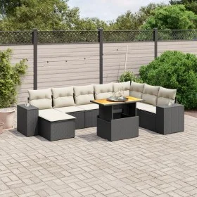 Set de sofás de jardín 8 piezas y cojines ratán sintético negro by , Garden sets - Ref: Foro24-3272771, Price: 559,85 €, Disc...