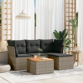 Juego de sofás jardín con cojines 5 pzas ratán sintético gris by , Garden sets - Ref: Foro24-3255941, Price: 284,96 €, Discou...