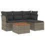 Juego de sofás jardín con cojines 5 pzas ratán sintético gris by , Garden sets - Ref: Foro24-3255941, Price: 284,96 €, Discou...