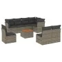 Gartenmöbel-Set 9-teilig mit grauen Polstern aus synthetischem Rattan von , Gartensets - Ref: Foro24-3256018, Preis: 522,02 €...