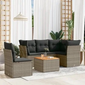 Gartenmöbel-Set, 6-teilig, mit grauen Polstern aus synthetischem Rattan. von , Gartensets - Ref: Foro24-3255976, Preis: 359,7...