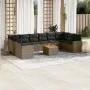 Gartensofagarnitur 11-teilig mit grauen Polstern aus synthetischem Rattan von , Gartensets - Ref: Foro24-3256627, Preis: 650,...