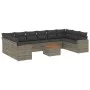 Gartensofagarnitur 11-teilig mit grauen Polstern aus synthetischem Rattan von , Gartensets - Ref: Foro24-3256627, Preis: 650,...