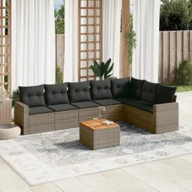 Set de sofás de jardín 8 pzas y cojines ratán sintético gris by , Garden sets - Ref: Foro24-3256487, Price: 485,82 €, Discoun...