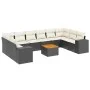 Set de sofás de jardín 11 pzas y cojines ratán sintético negro de , Conjuntos de jardín - Ref: Foro24-3257946, Precio: 643,82...