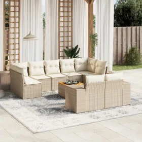 Gartensofa-Set mit 10-teiligen beigen Kissen aus synthetischem Rattan. von , Gartensets - Ref: Foro24-3257927, Preis: 729,40 ...