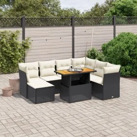 Set de sofás de jardín 8 piezas y cojines ratán sintético negro by , Garden sets - Ref: Foro24-3275492, Price: 498,34 €, Disc...