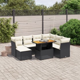 Set de sofás de jardín 8 piezas y cojines ratán sintético negro by , Garden sets - Ref: Foro24-3275492, Price: 472,71 €, Disc...