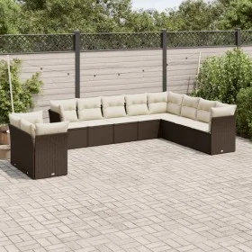 Set de sofás de jardín 10 pzas y cojines ratán sintético marrón by , Garden sets - Ref: Foro24-3249702, Price: 668,42 €, Disc...