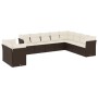 Set de sofás de jardín 10 pzas y cojines ratán sintético marrón by , Garden sets - Ref: Foro24-3249702, Price: 677,43 €, Disc...