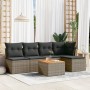 Set de muebles de jardín 6 pzas y cojines ratán sintético gris by , Garden sets - Ref: Foro24-3255934, Price: 327,32 €, Disco...