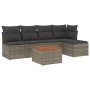 Set de muebles de jardín 6 pzas y cojines ratán sintético gris by , Garden sets - Ref: Foro24-3255934, Price: 327,32 €, Disco...