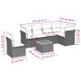Set de sofás de jardín 7 piezas con cojines ratán PE gris by , Garden sets - Ref: Foro24-3255997, Price: 425,15 €, Discount: %