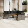 Set de sofás de jardín 11 pzas y cojines ratán sintético gris by , Garden sets - Ref: Foro24-3256032, Price: 640,55 €, Discou...