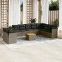 Set de sofás de jardín 11 pzas y cojines ratán sintético gris by , Garden sets - Ref: Foro24-3256053, Price: 652,29 €, Discou...