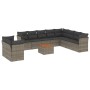 Set de sofás de jardín 11 pzas y cojines ratán sintético gris by , Garden sets - Ref: Foro24-3256053, Price: 651,46 €, Discou...