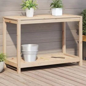 Pflanzentisch mit massivem Kiefernholzregal 108x50x75 cm. von , Topfständer - Ref: Foro24-832402, Preis: 90,11 €, Rabatt: %