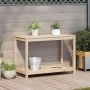 Mesa de plantación con estante madera maciza pino 108x50x75 cm de , Soportes para macetas - Ref: Foro24-832402, Precio: 90,25...