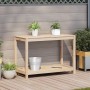 Mesa de plantación con estante madera maciza pino 108x50x75 cm by , Pot stands - Ref: Foro24-832402, Price: 94,16 €, Discount: %