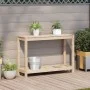 Pflanzentisch mit massivem Kiefernholzregal 108x35x75 cm. von , Topfständer - Ref: Foro24-832392, Preis: 67,43 €, Rabatt: %