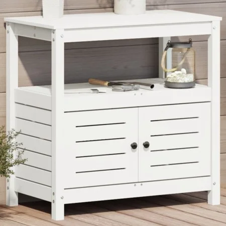 Mesa plantación con estantes madera pino blanco 82,5x45x81 cm by , Pot stands - Ref: Foro24-832428, Price: 140,86 €, Discount: %