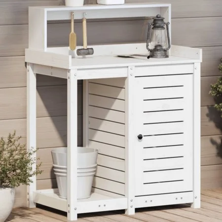 Mesa plantación con estantes madera pino blanco 82,5x50x109,5cm by , Pot stands - Ref: Foro24-832423, Price: 179,64 €, Discou...