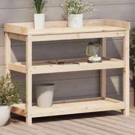 Mesa de plantación con estantes madera pino 108x45x86,5 cm by , Pot stands - Ref: Foro24-832437, Price: 110,57 €, Discount: %