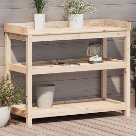 Pflanzentisch mit Regalen aus Kiefernholz 108x45x86,5 cm von , Topfständer - Ref: Foro24-832437, Preis: 115,54 €, Rabatt: %