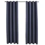 Blackout curtains with metal rings 2 units anthracite 140x175 cm by vidaXL, Curtains and curtains - Ref: Foro24-134418, Price...