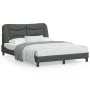Bed frame with LED lights dark gray fabric 140x190 cm by , Beds and slatted bases - Ref: Foro24-3213698, Price: 230,57 €, Dis...
