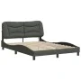 Bed frame with LED lights dark gray fabric 140x190 cm by , Beds and slatted bases - Ref: Foro24-3213698, Price: 230,57 €, Dis...