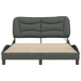 Bed frame with LED lights dark gray fabric 140x190 cm by , Beds and slatted bases - Ref: Foro24-3213698, Price: 233,28 €, Dis...