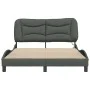 Bed frame with LED lights dark gray fabric 140x190 cm by , Beds and slatted bases - Ref: Foro24-3213698, Price: 230,57 €, Dis...