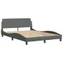 Bed frame with LED lights dark gray fabric 140x190 cm by , Beds and slatted bases - Ref: Foro24-3213698, Price: 230,57 €, Dis...