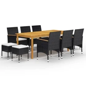 11-piece black garden dining set by , Garden sets - Ref: Foro24-3067875, Price: 736,27 €, Discount: %