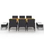 11-piece black garden dining set by , Garden sets - Ref: Foro24-3067875, Price: 763,59 €, Discount: %