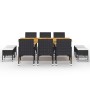 Juego de comedor de jardín de 11 piezas negro de , Conjuntos de jardín - Ref: Foro24-3067875, Precio: 721,26 €